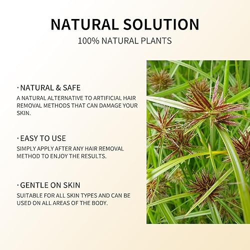 Miniatura 4 de Aceite de Cyperus Rotundus, aceite de depilación Hadea cyperus, solución natural de depilación que reduce el crecimiento del vello corporal, piel