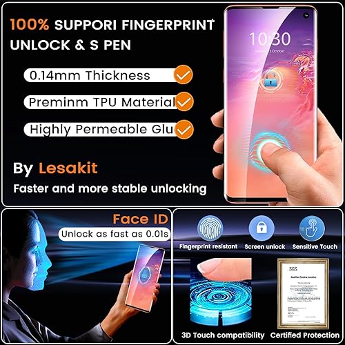 Miniatura 3 de Paquete de 3 protectores de pantalla para Galaxy A14 5G + 3 protectores de lente de cámara, antiarañazos cobertura completa fácil instalación