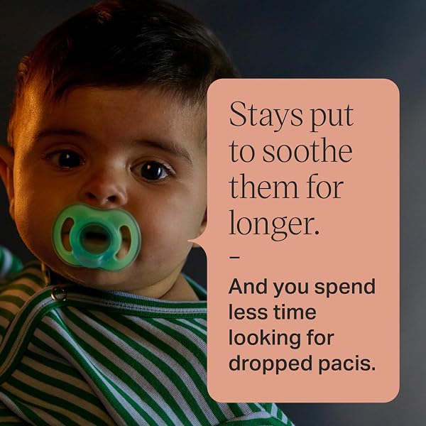Tommee Tippee Ultra-Light StayPut Day and Night Dummies, 6-18m, 4 Pack, One-Piece Silicone Soother, Soft Skin Feel - 4