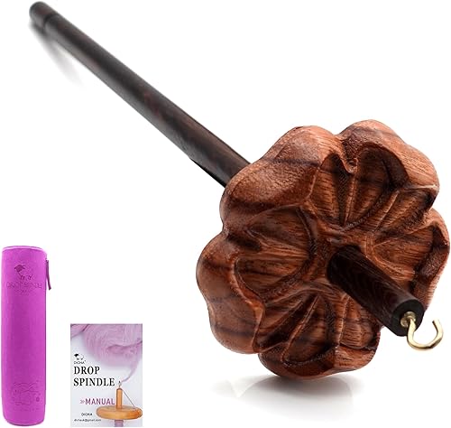 Miniatura 8 de DICHA Kit de husillo de caída en forma de flor de 3 pulgadas, husillos de madera de espirales altos y bajos con tutorial, ruedas giratorias de