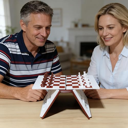 Miniatura 5 de Juego de ajedrez, juego de mesa de libro de jugadas, libro de ajedrez impreso en 3D, juego de ajedrez magnético, juego de mesa plegable de diseño