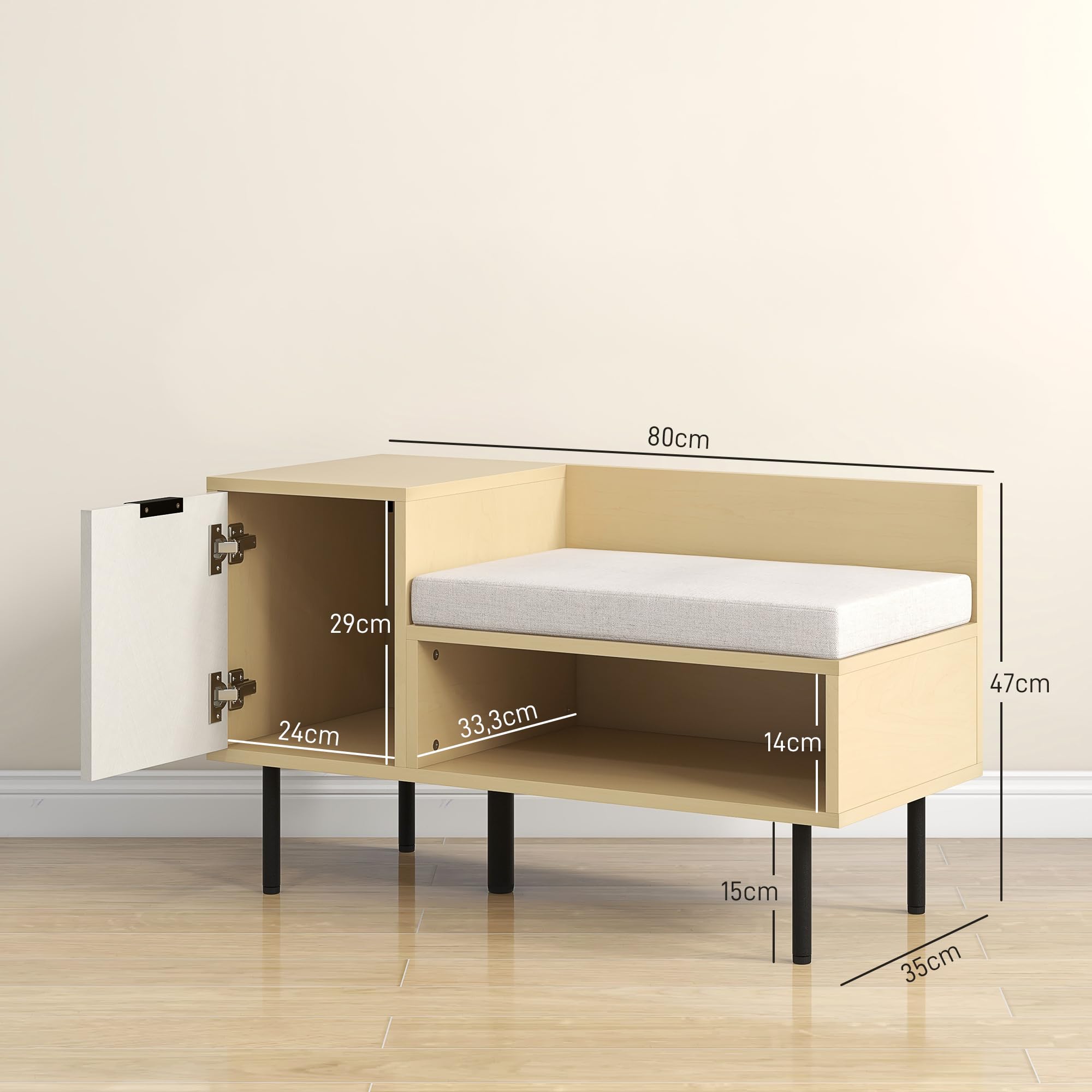 Panca Ingresso Con Scarpiera Panca Scarpiera HOMCOM In Bambù 3 Livelli - Con Seduta Per Ingresso E Corridoio 70x45cm Scarpiera Legno Chiaro