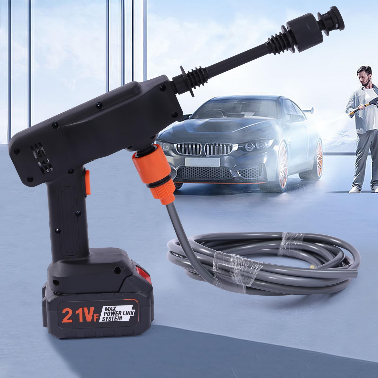 12 V Myjka Ciśnieniowa Wysokociśnieniowa, Akumulator, Pistolet Natryskowy, Urządzenie do Czyszczenia Samochodu 130 psi