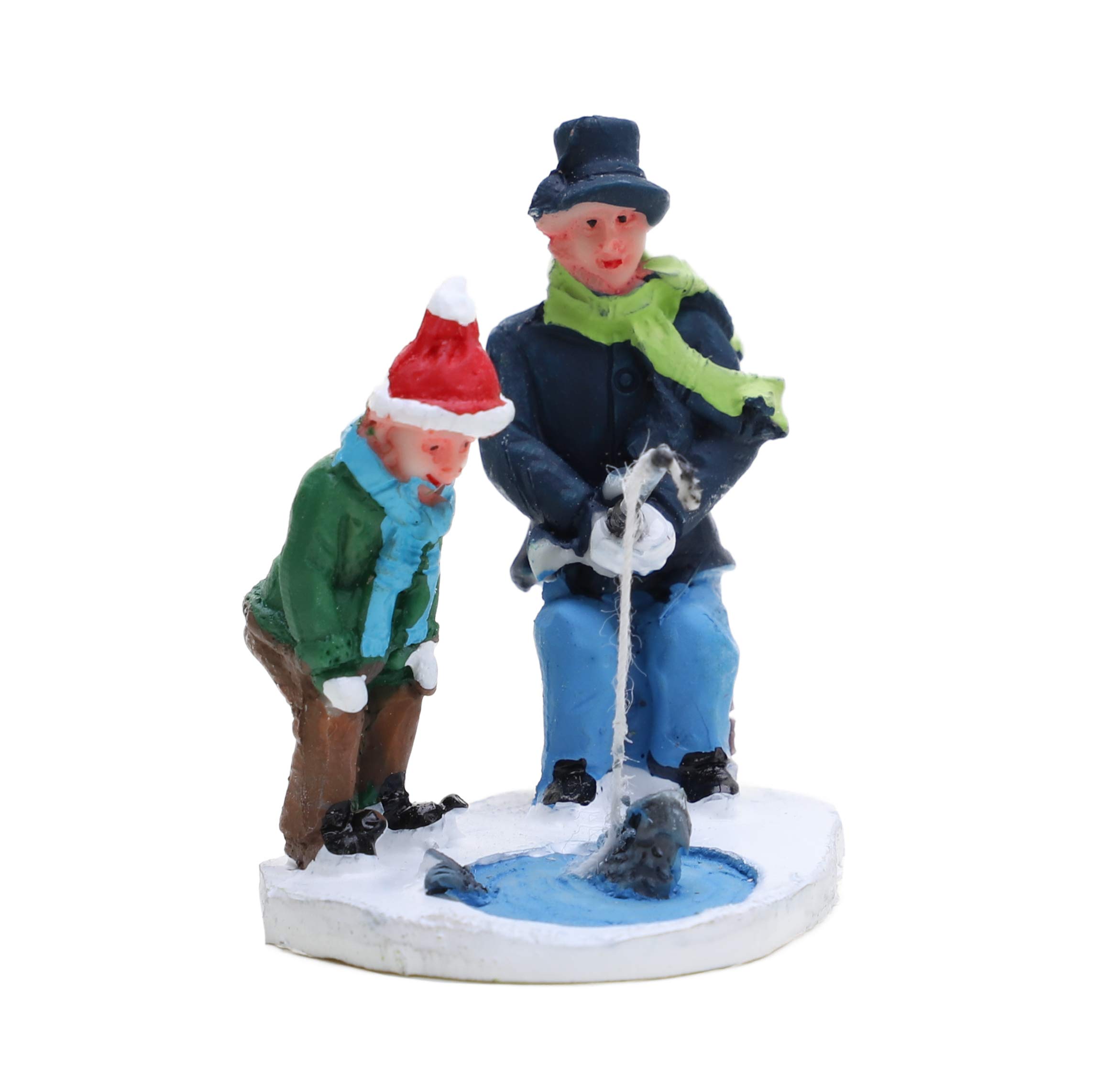 Toyland® Mini Resin Christmas Collectible Ornament - Village Scene Accessories - Christmas Figures (Fisherman 4.5cm x 5cm).