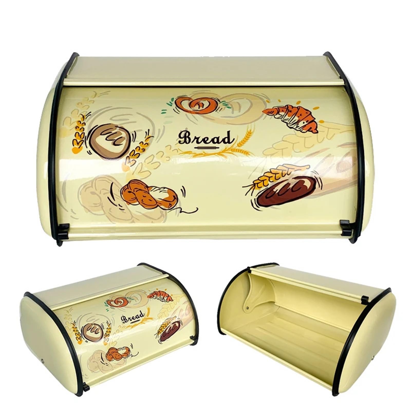 Scatola for il pane in metallo da cucina Contenitore for la conservazione degli alimenti tavolo for snack picnic all'aperto Comoda pattumiera for con coperchio ribaltabile Per Cucina