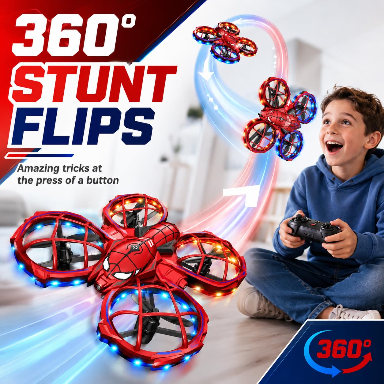 Innofans Mini dron para niños con principiantes, dron para niños con tiro para ir, modo de 3 velocidades, volteos de 360°, auto volteado, modo sin cabeza, función de evitar obstáculos, regalos de