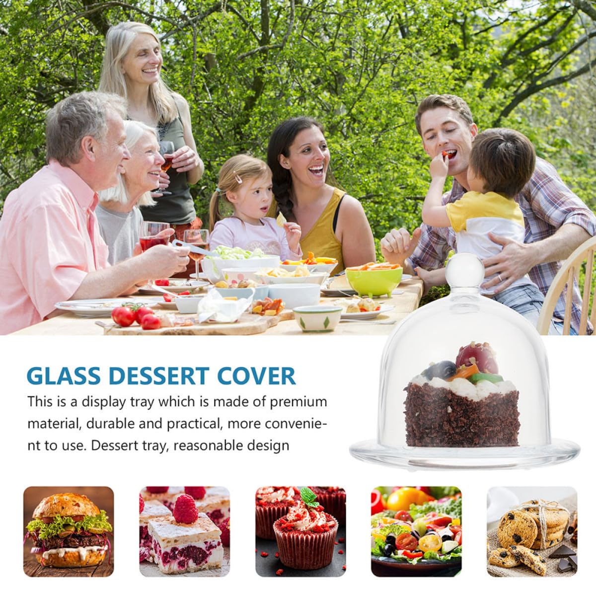 VICASKY Abgedeckte Kuchenplatte aus Glas 2 Stück für Torten und Dessert