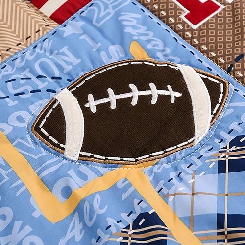 Miniatura 4 de Brandream Juego de ropa de cama de cuna para niños, amigos felices y tiempo familiar, juego de ropa de cama deportiva para bebé, juego de guardería