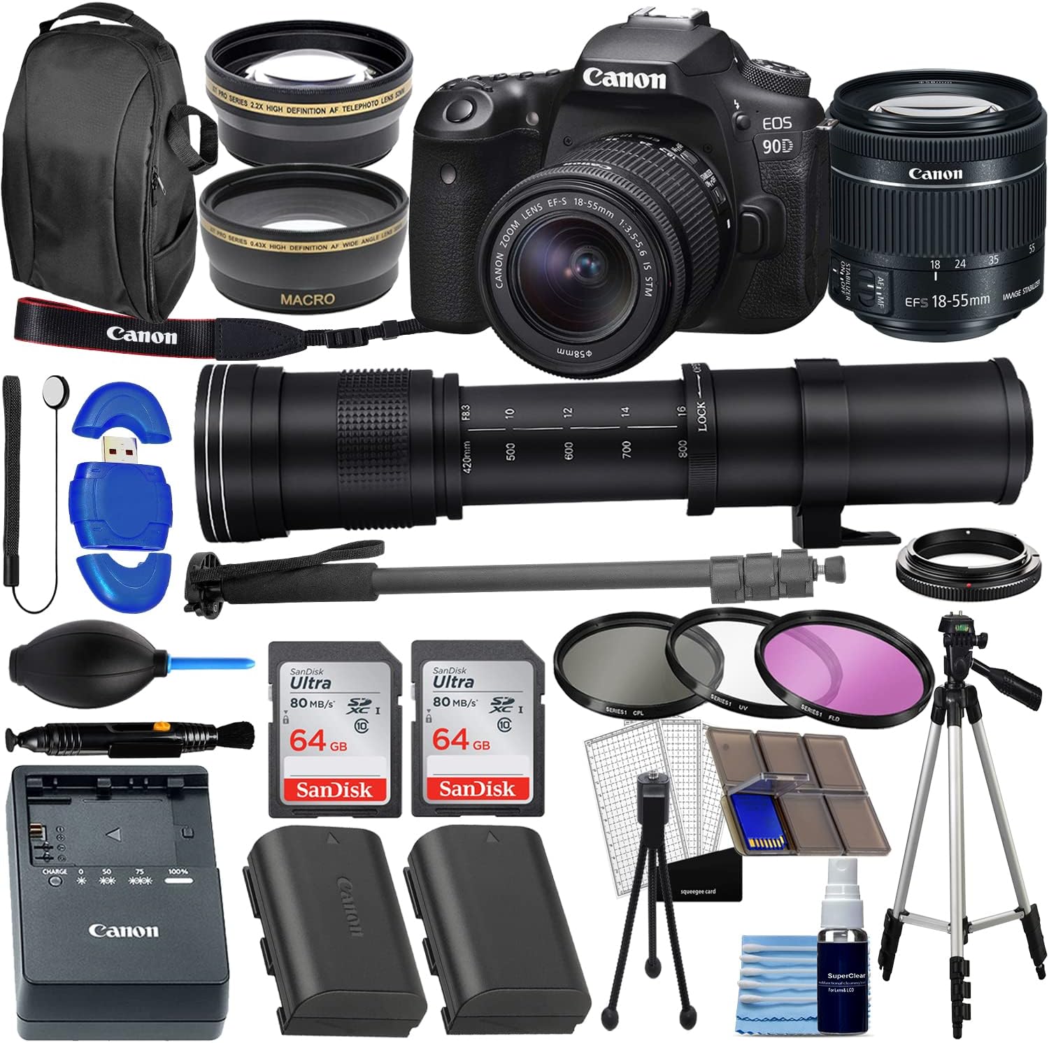 Canon EOS 90D DSLR Camera w 18-55mm Lens Bundle Jordan Ubuy