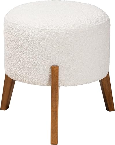 Baxton Studio Elkie Reposapiés, talla única, crema/marrón nogal