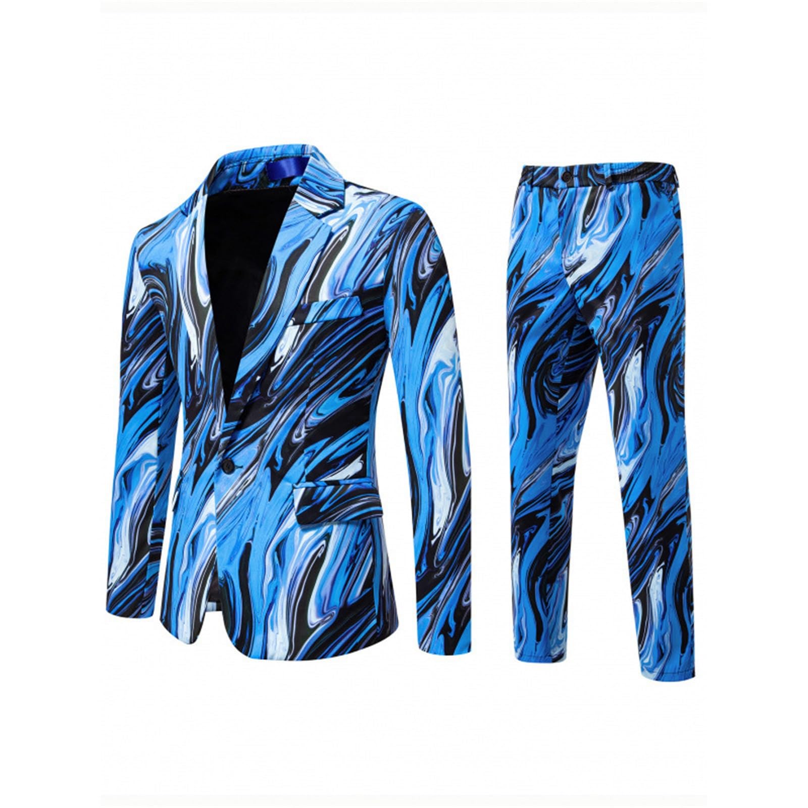 Karneval Kostüm Herren Anzug Bunt Graffiti 2 Teilig Sportlich Sakko Hose Konfetti 80er 90er Jahre Party Outfit Lustig Bunte Mottoparty Kostüm Slim Fit Hippie Kleidung Faschingskostüme