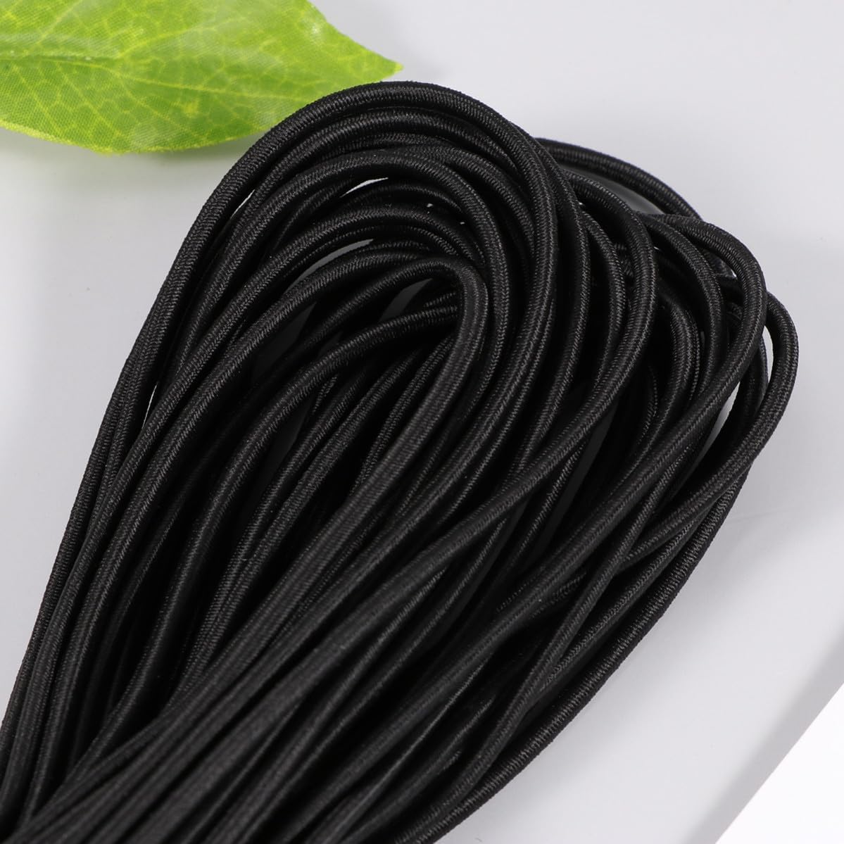 Generic Plastic Spring Buckle with Strong Elasticity Elastic Rope for DIY Clothing and Luggage Accessories Black Fabric Cord for Sewing
