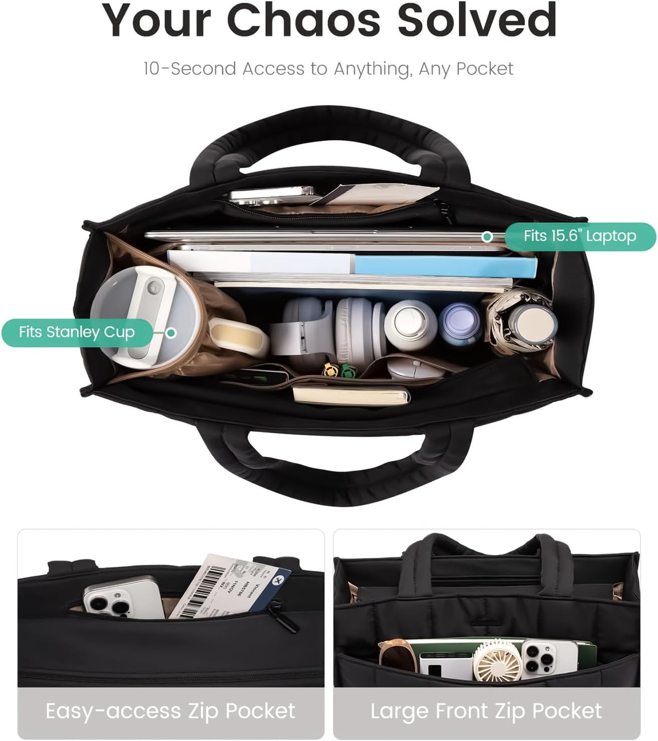 大容量ラップトップバッグ、大容量、41x16x30cm、コンピューターハンドバッグ、仕事用ビジネスショルダーバッグ、ポータブル小型ポ