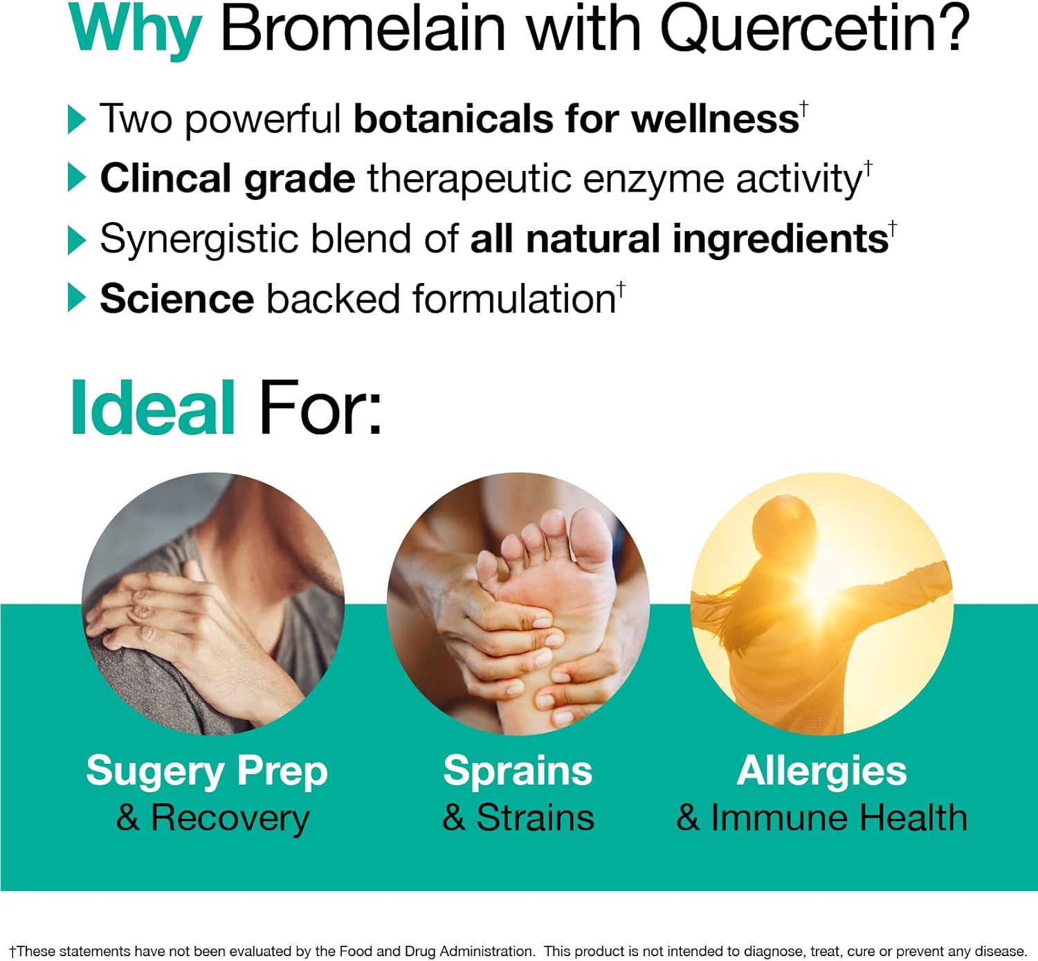 VitaMedica Bromelain with Quercetin 2,400 GDU/Gram Sprains, Bruising & Swelling