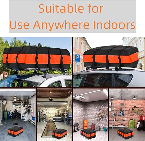 Miniatura 5 de Bolsa de carga para techo de 21 cúbicas, 50 pulgadas de largo x 40 pulgadas de ancho, carcasa suave, 100% impermeable, bolsa de coche 840D,