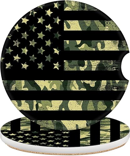 Miniatura 17 de Paquete de 2 posavasos de automóvil para portavasos de automóvil, 2.56 pulgadas, universales, de piedra de cerámica, absorbente, con base de corcho