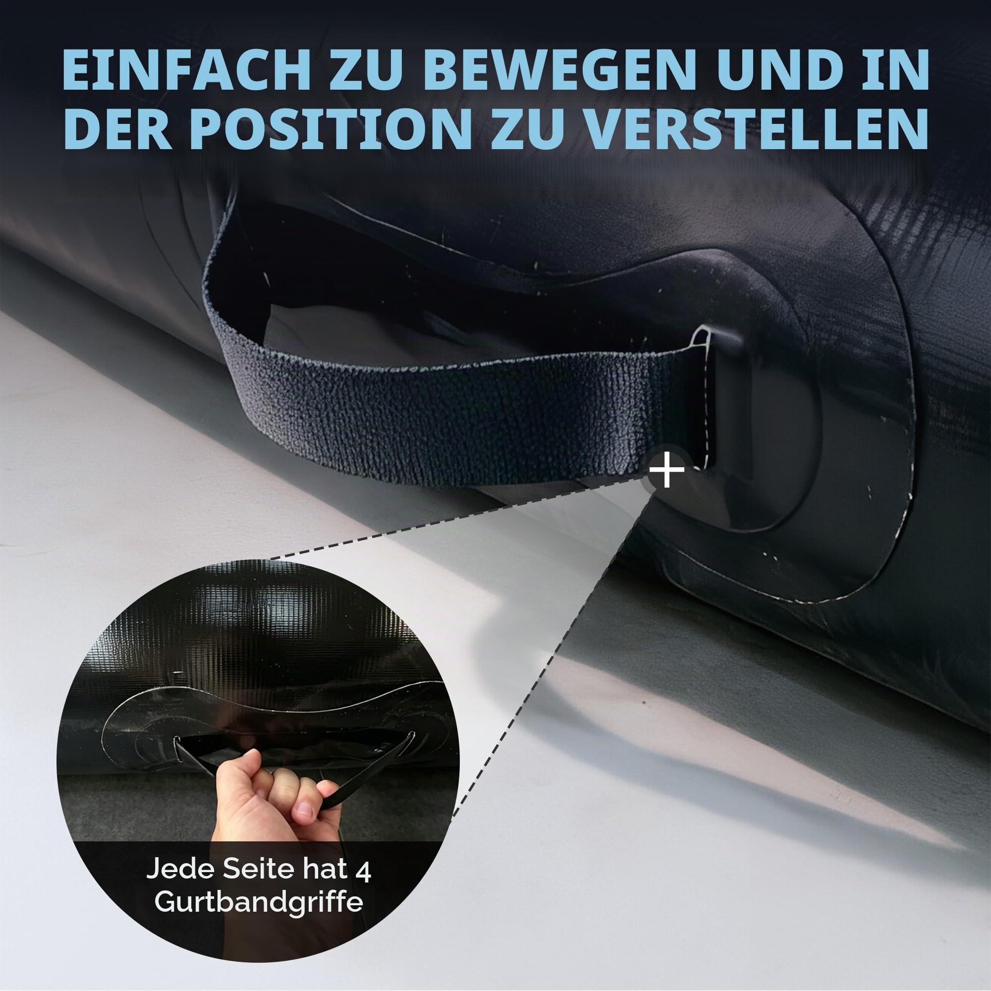 Aufblasbare Autowaschmatte, 3 x 5,9 m, strapazierfähige PVC-Garagenbodenmatte, wasserdichter Eindämmung für Wasser, Öl, Schlamm, Schnee und Regen, rutschfester Schutz für Autos