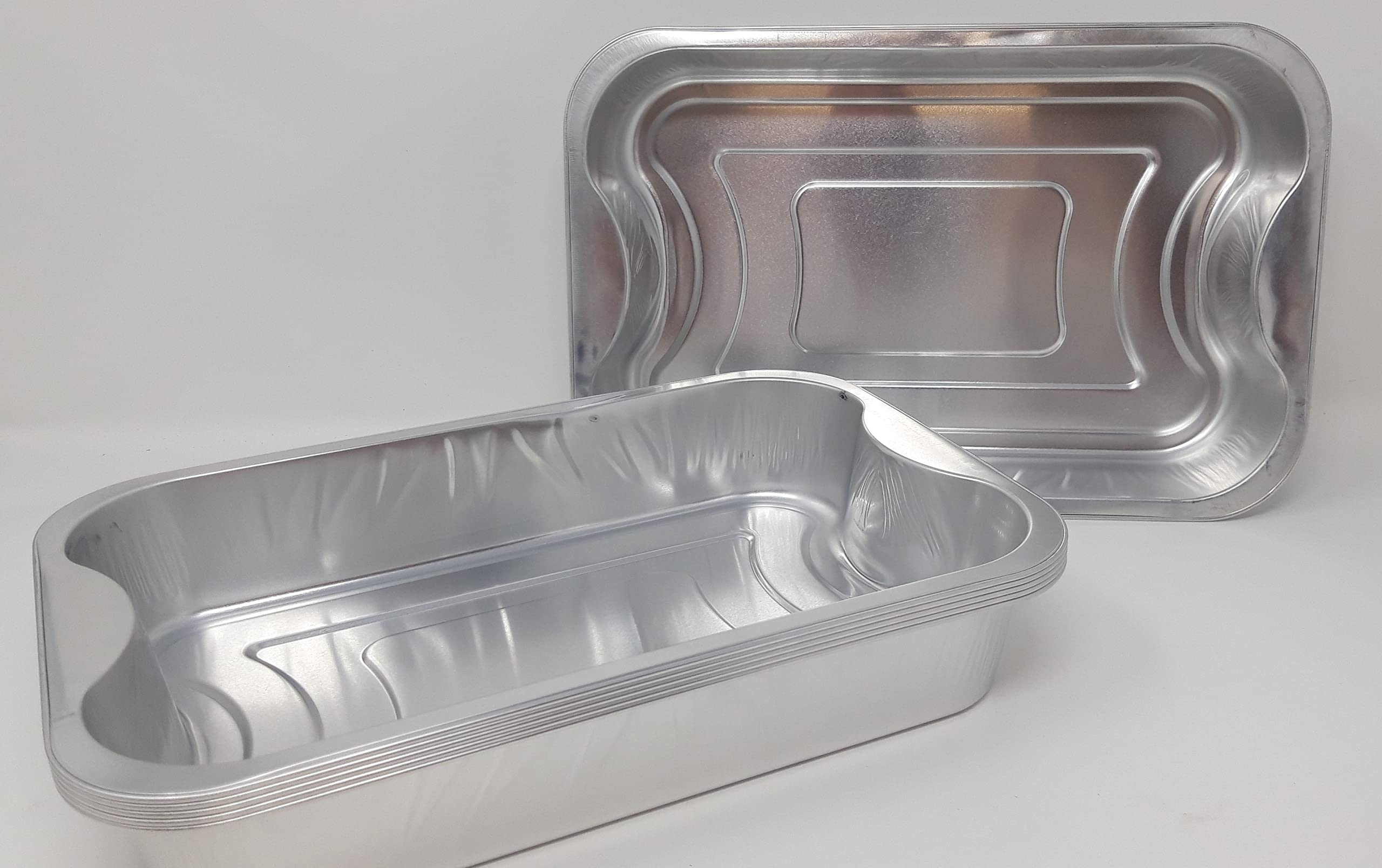 5 x Aluminium Foil Roaster Tray Rectangle Roasting Dish Inset Handles 29x19x5cm