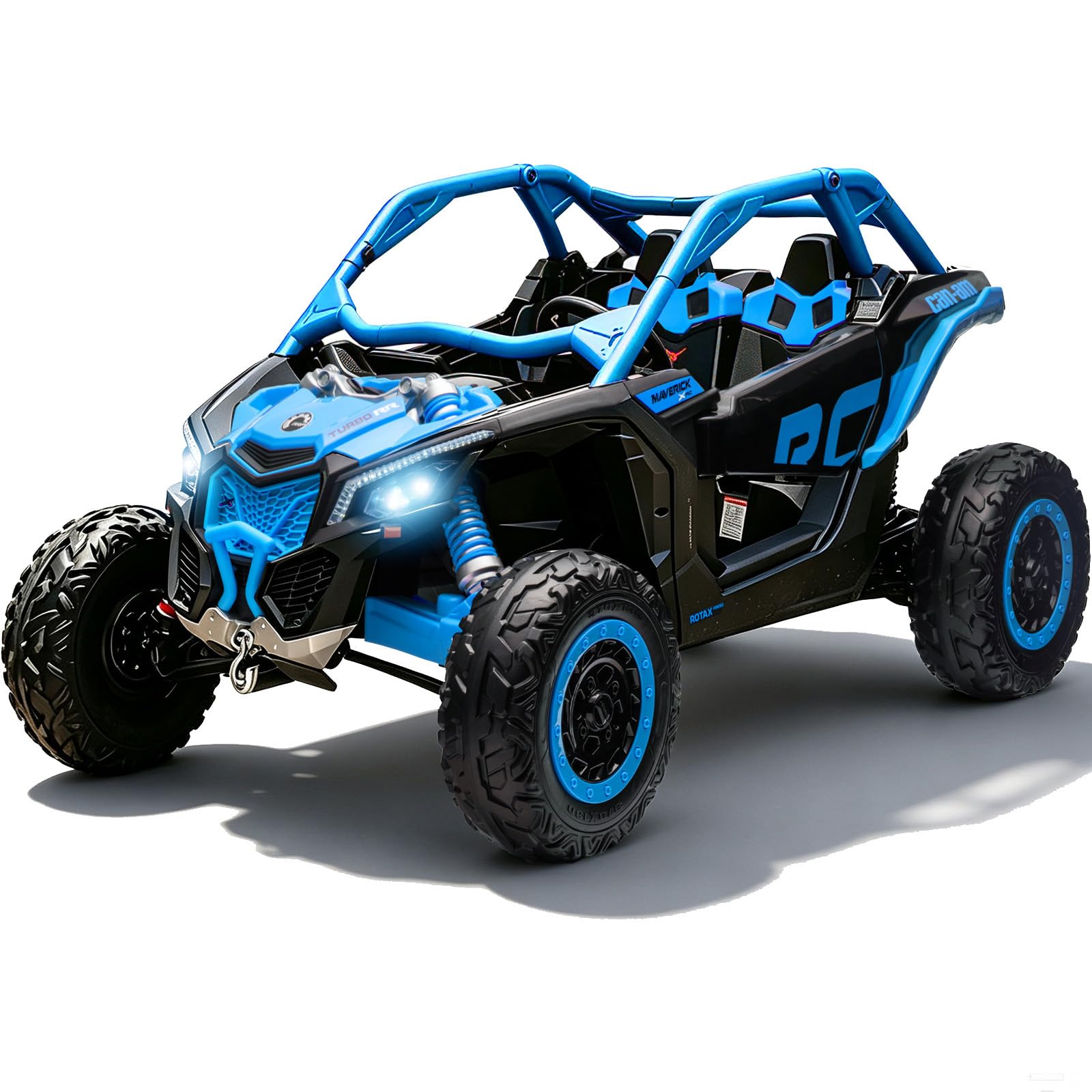 Licensed Can-Am Maverickx3 24V Ride on Kids UTV 2 Seater, 4x200W, Blue