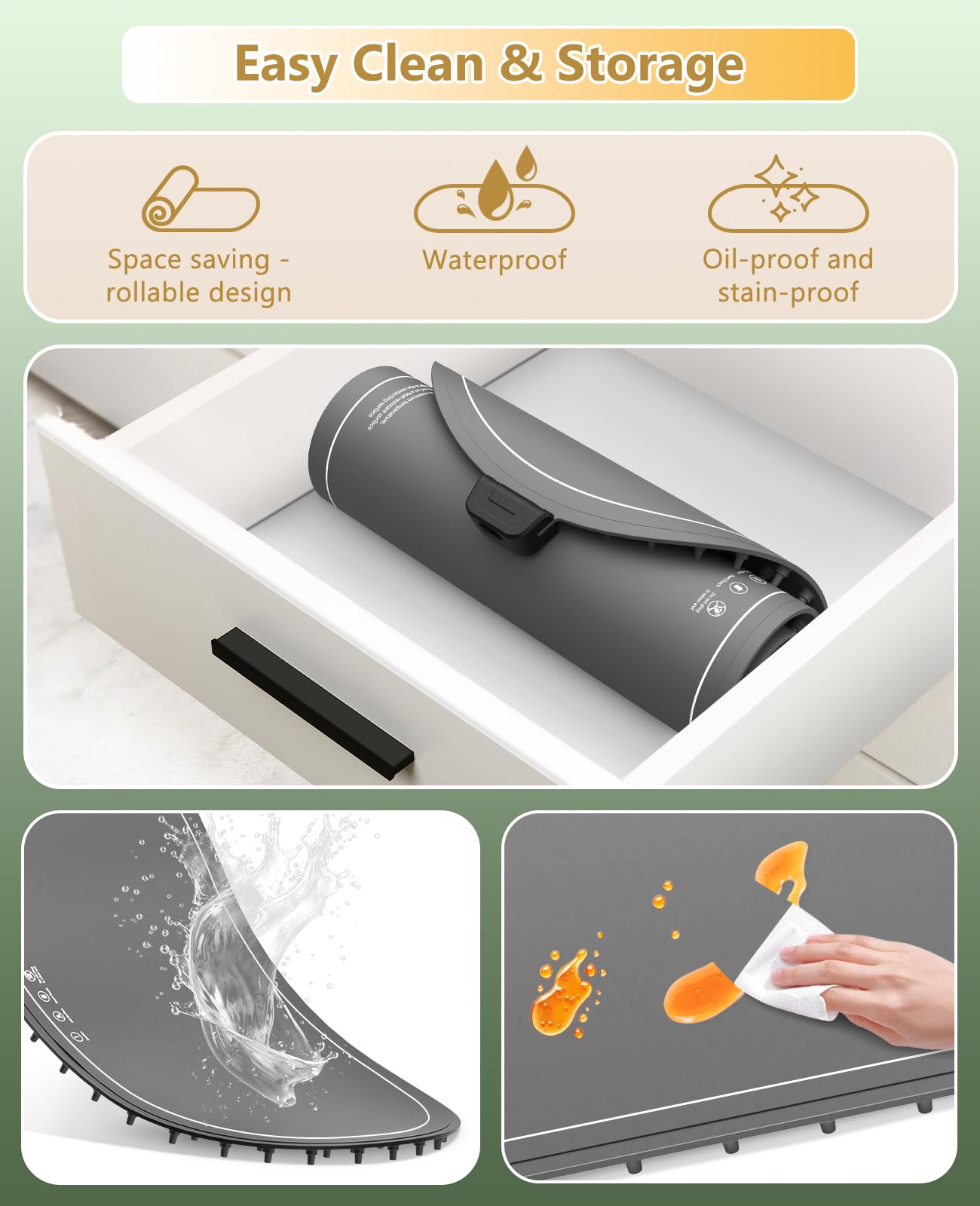 Warming Mat for Food Extra Large,Electric Food Warmers for Parties Buffet,36"x15" Food Warming Trays with Timer,Roll Up Silicone Heating Pad,Portable Kitchen Gadgets for Home Daily Use(Gray)
