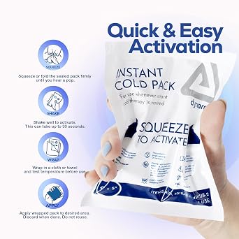 Dynarex Instant Cold Packs - Disposable Cold Compress for First Aid - Portable and Conforms to Body Contours - Quick Activation - 4 x 5 - 24 Count