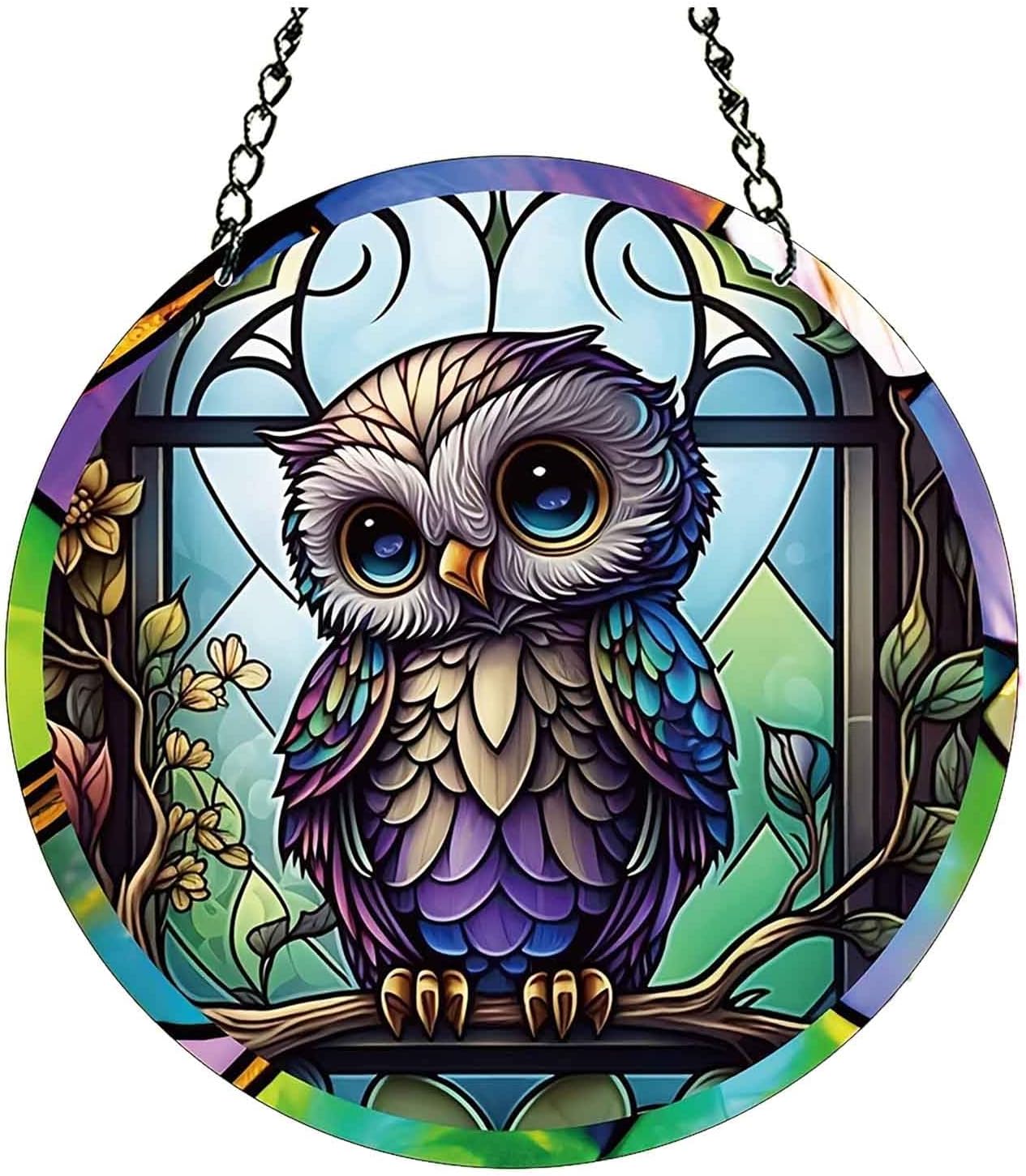 JSBWSFA 1 Pcs Acrylic Hummingbird Window Hanging Stained Panel Hangings Decorative