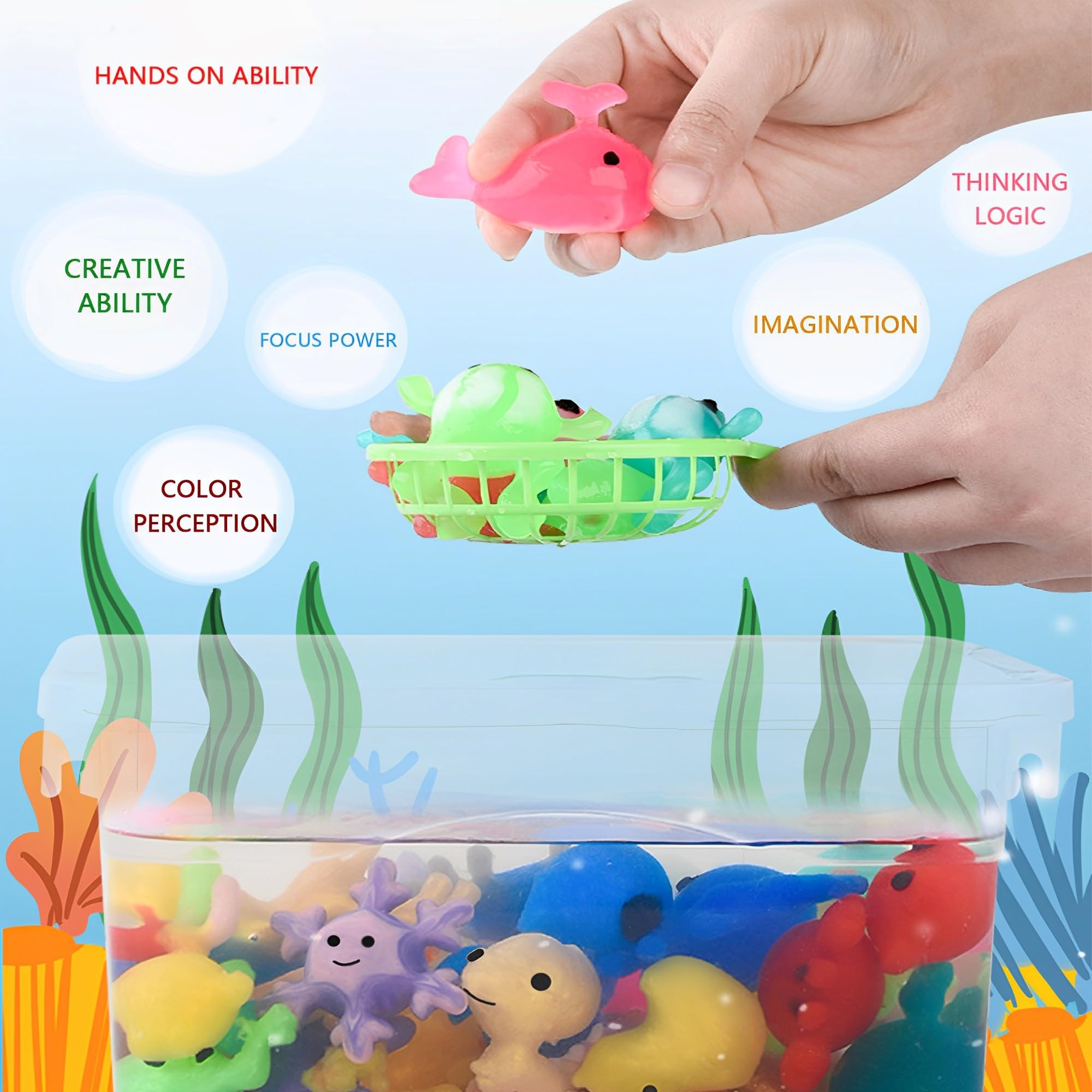 Kit De Elfos De Agua Mágica – Juego De Modelado De Gel Marino Con 38 Piezas – Ideal Para Niños 3+