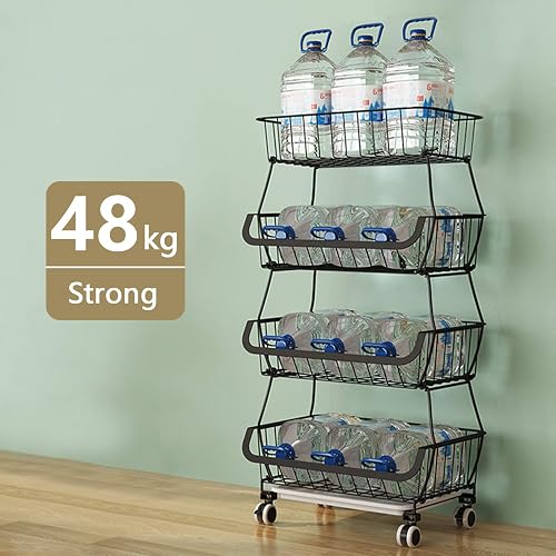 BRIAN & DANY Storage Trolley Cart, 4 Tier - 4