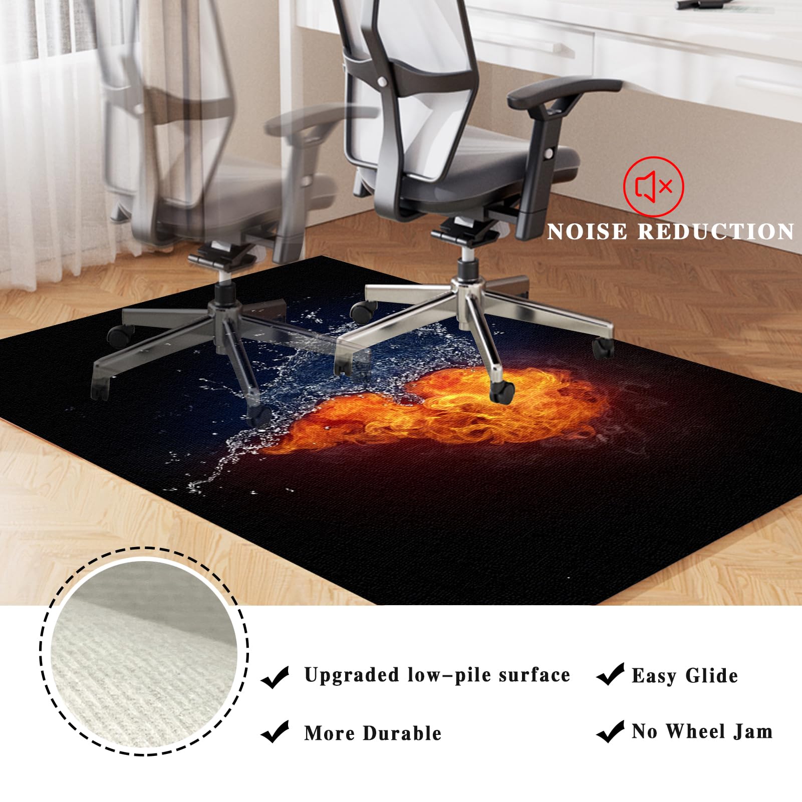 Tappeto Salvapavimento Per Sedia Gaming 100x120cm - Antiscivolo, Protettivo Per Parquet E Pavimenti Duri - Foto 5