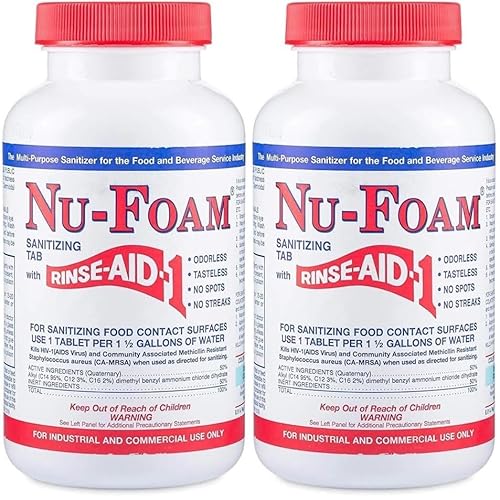 Nu-Foam Sanitizing Tablets for Bar Glassware