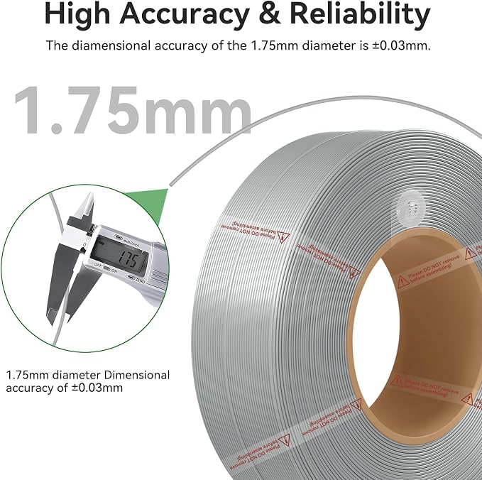 Filamento PLA Basic para impresora 3D Jade White 1.75mm 1kg miniatura 3