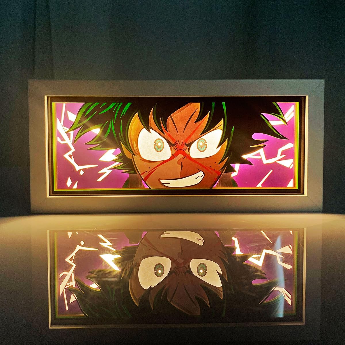 Anime Light Boxes RGB Multi Color Paper Cut Shadow Anime Lamp Handmade Manga Light Box for Room Decor Otaku Gift(L-08R)