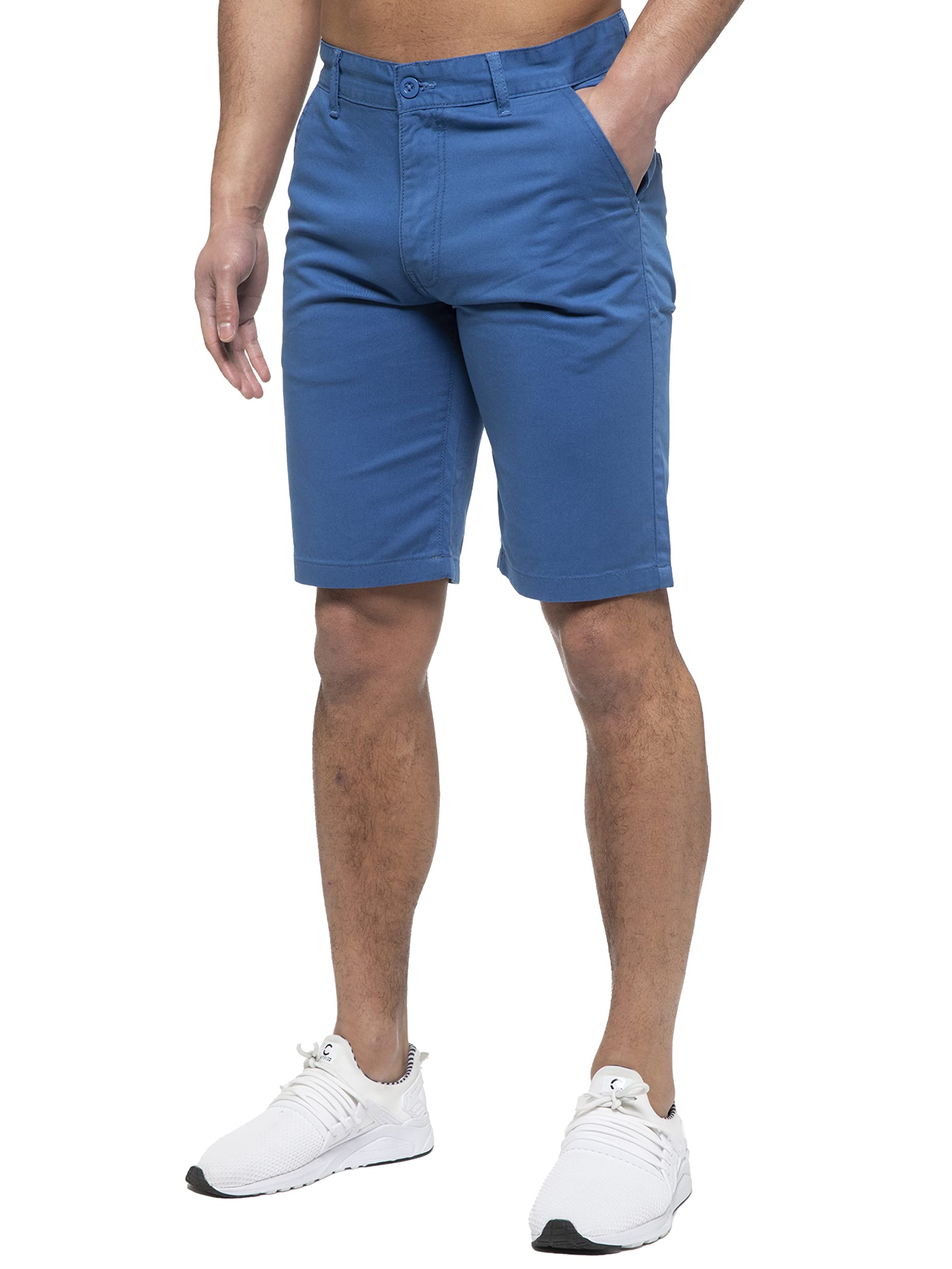 Ze Enzo (38, Royal ) Enzo Mens Chino Shorts Blue
