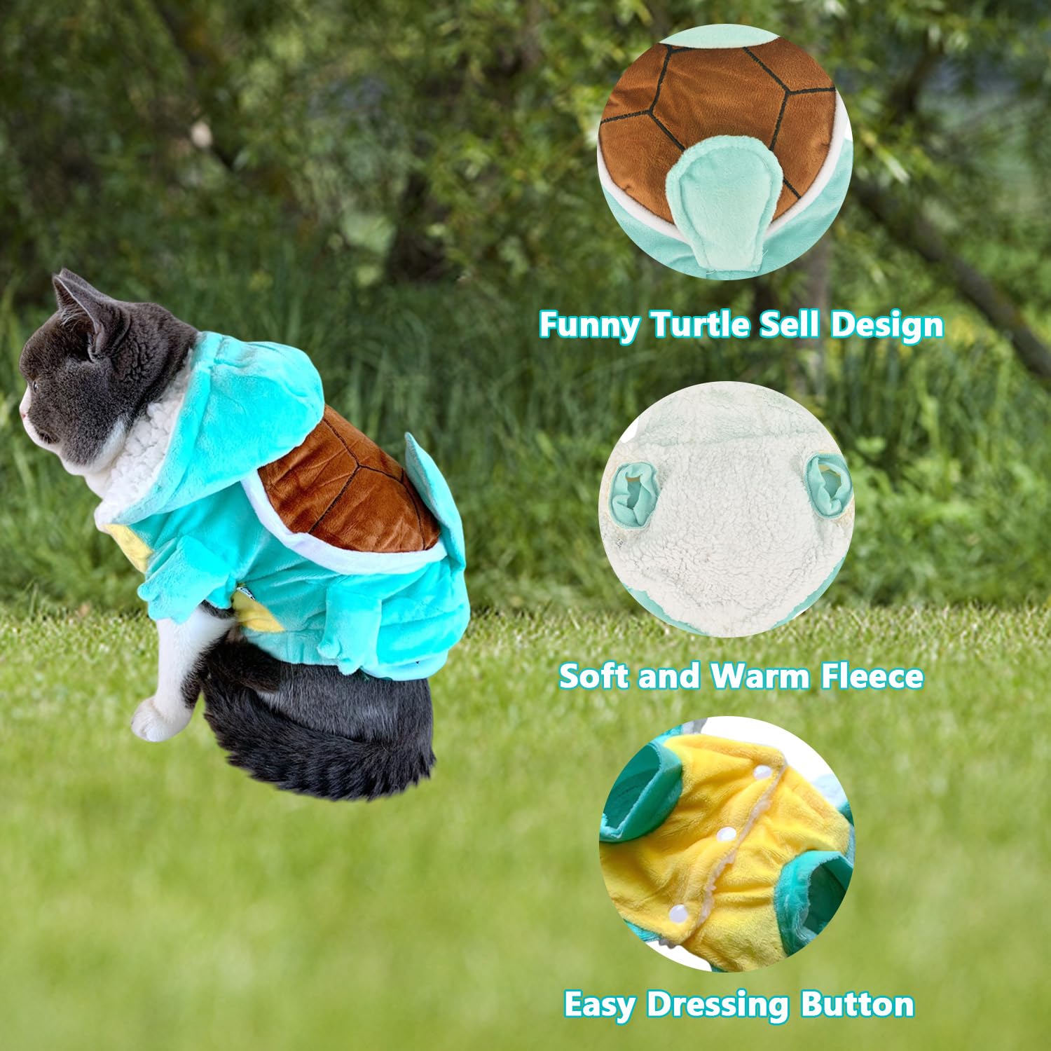 MuYaoPet Halloween Turtle Shell Dog Costume for Small Large Dogs,Tortoise Christmas Pet Costume Party Dress Outfits,Winter Thick Fleece Dog Coat Jacket Clothes for Bulldog Labrador (Turtle, S)