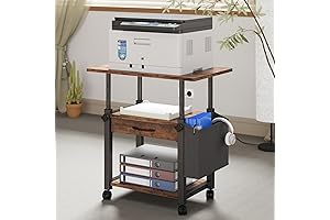 22''x15'' Large Printer Stand with Storage for Heat Press Table