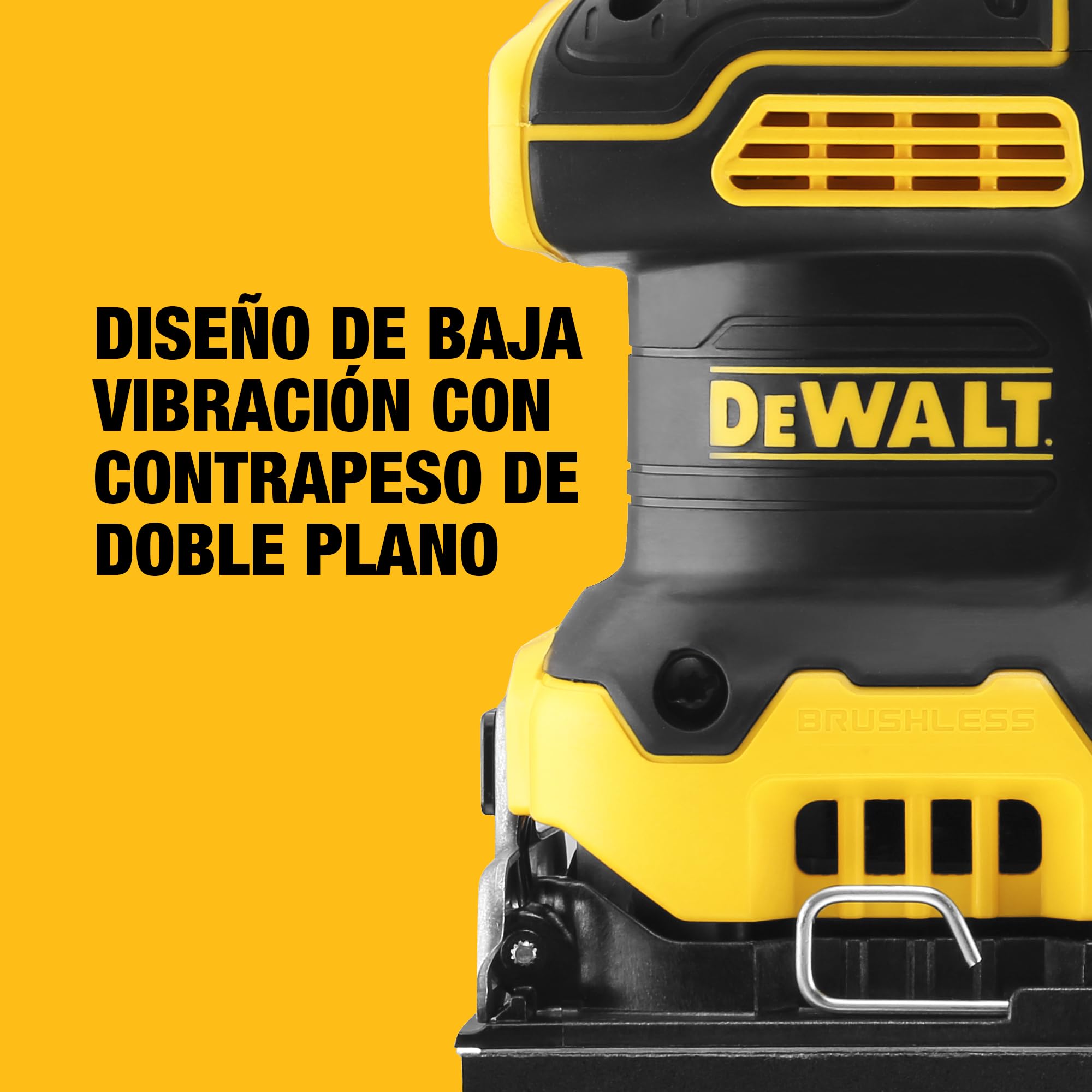 DEWALT Lijadora de 1/4 de hoja XR Motor Brushless 18V en Maletin TSTAK, DCW200NT-X