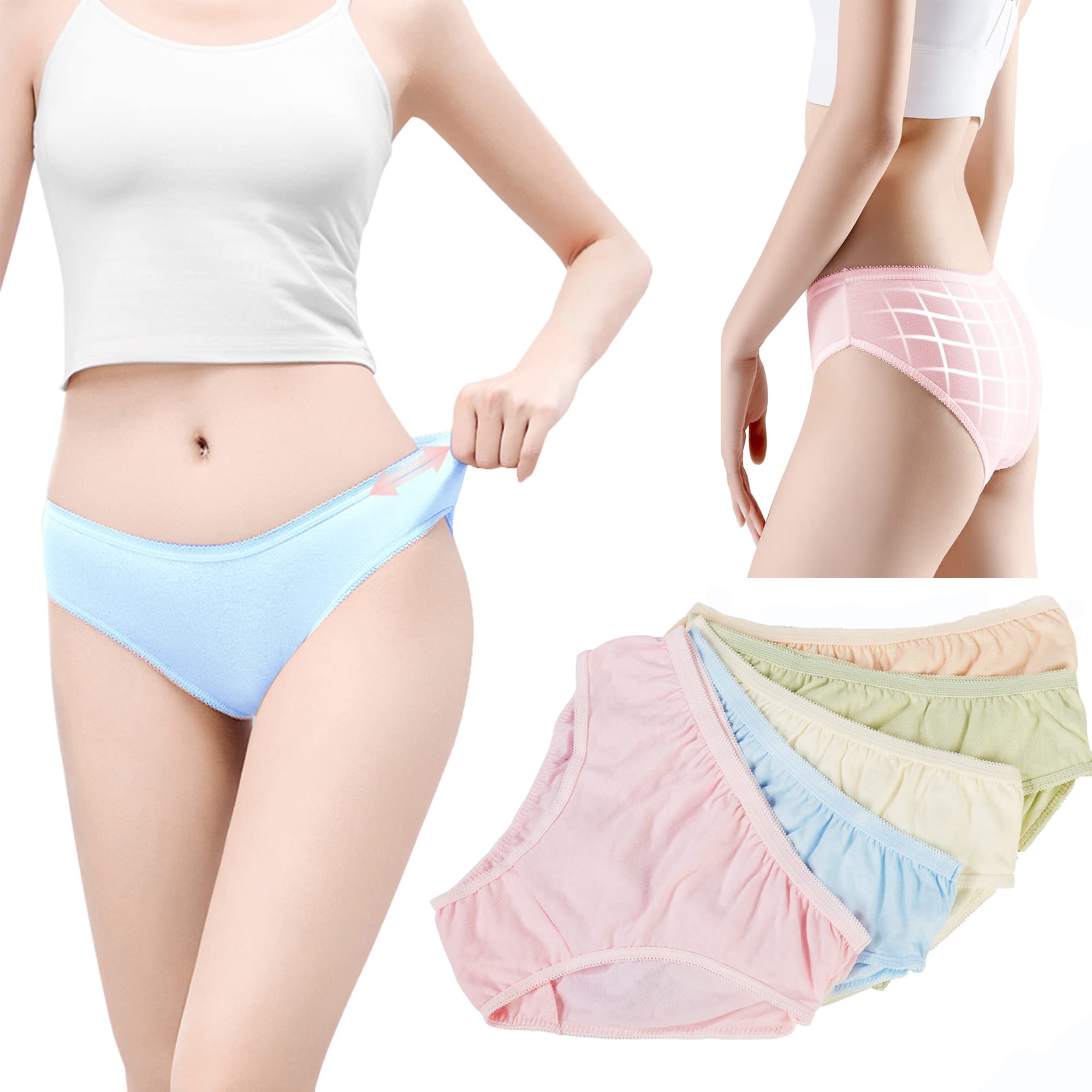 Travelcare Biancheria Intima Femminile USA e Getta per Viaggi Mutandine Colorate da Donna in Cotone Scritte per soggiorni d'emergenza in Ospedale soggiorni termali in Hotel