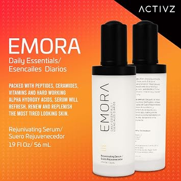 ACTIVZ - EMORA Rejuvenating Serum - Vitamin C Facial Serum - 56ml | Contains Niacinamide, Proprietary Vitamin C, AHA, Ceramides & Peptides, Helps Maintain Moisture And Skin Texture