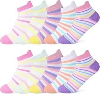 Socken Jungen Mädchen 10 Paar Kinder Socken Schulkind Baumwolle Kindersocken mit Karikatur Tier Muster Lustige Bunte Größe 23-38