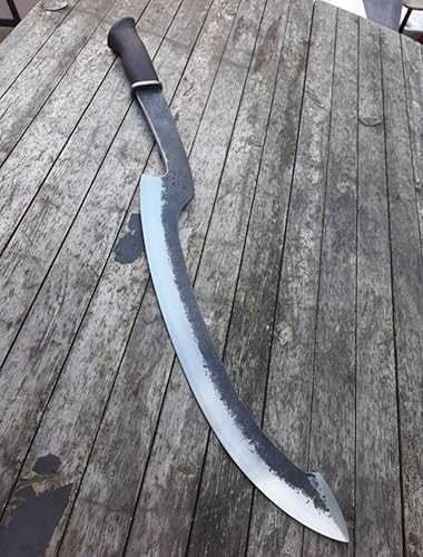 Miniatura 3 de Egyptian Khopesh - Espada egipcia Khopesh hecha a mano de acero de alto carbono de 26 pulgadas, hoja fija negra con funda de cuero, regalo de