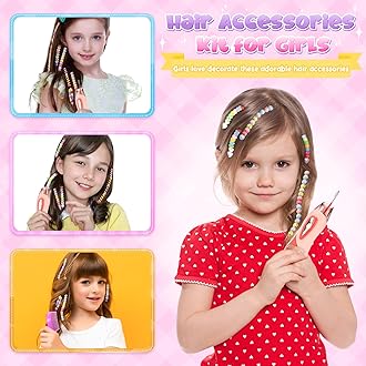 Gifts for Girls: Hair Accessories & Toys Age 5-12 - DIY Hair Princess Decoration Braiding Kit with Gems Stamper