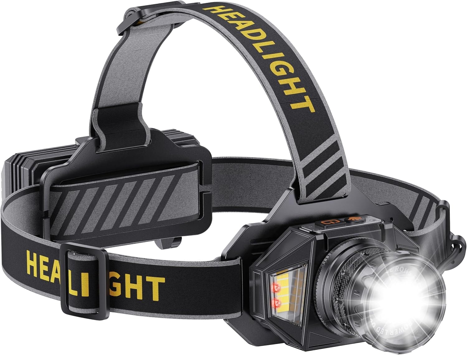 SIDARK Lampe frontale LED rechargeable, super lumineuse 120 000 haute lux, avec 12 modes, étanche IPX7 et réglable à 90 °, pour le camping en plein air