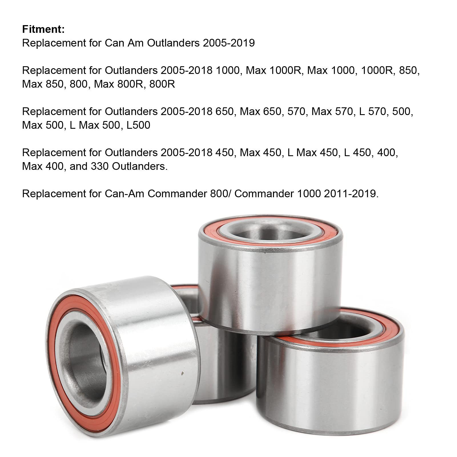 EVGATSAUTO Cojinete de Rueda Delantera y Trasera 293350118 de Metal para Commander 800/1000 y Outlander ATV