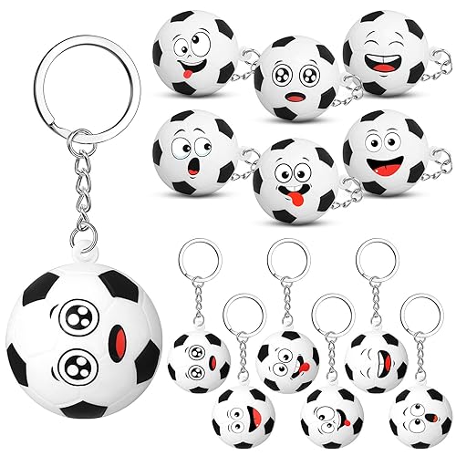 Arrowbash 12 Pcs Mini Funny Stress Balls Keychain, Sport Face