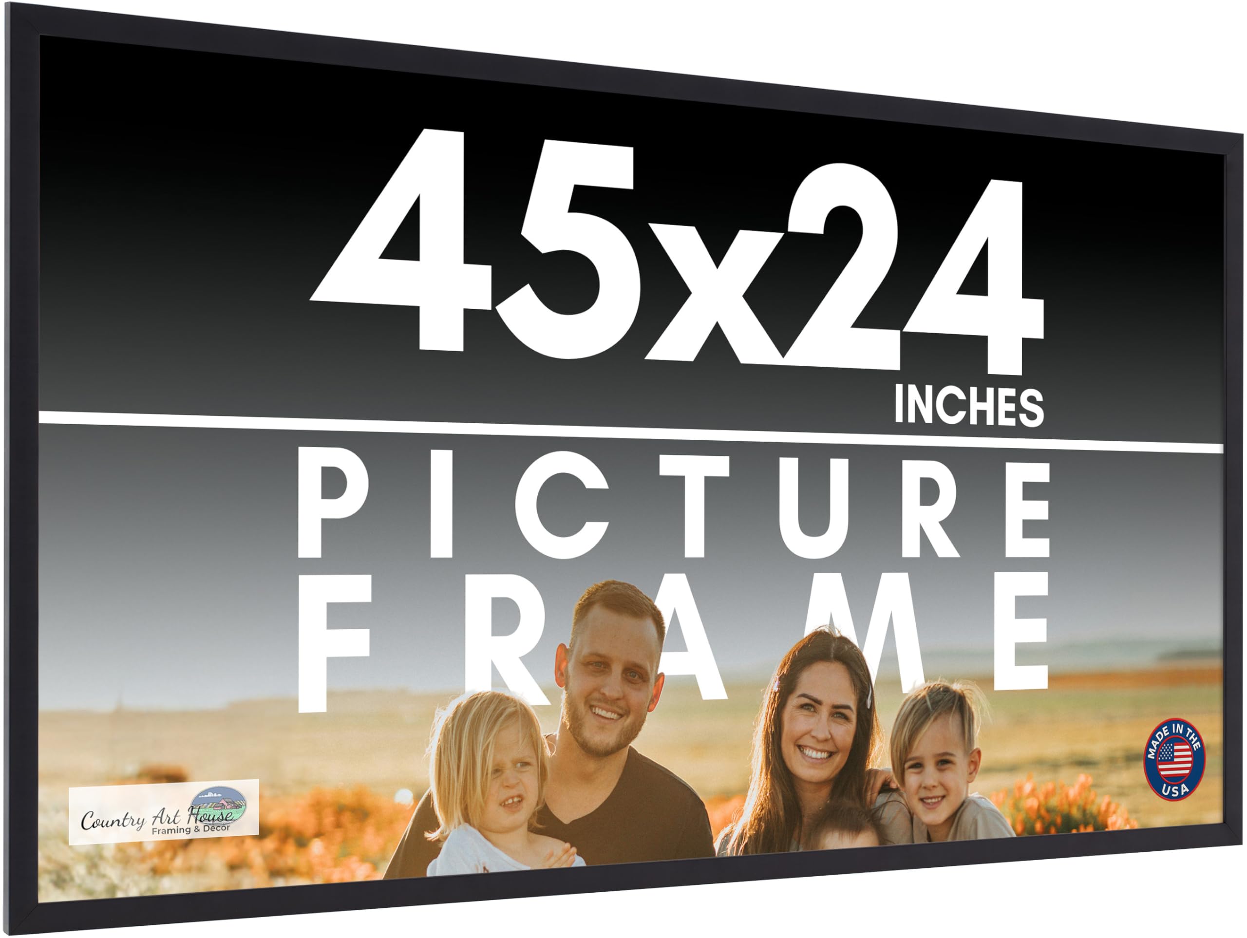   フォトフレーム Amazon.co.jp: 45x24インチのフレームブラック写真フレーム - モダンな