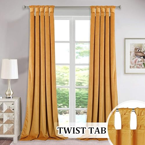 Back Tab Gold Curtains Amazon Com