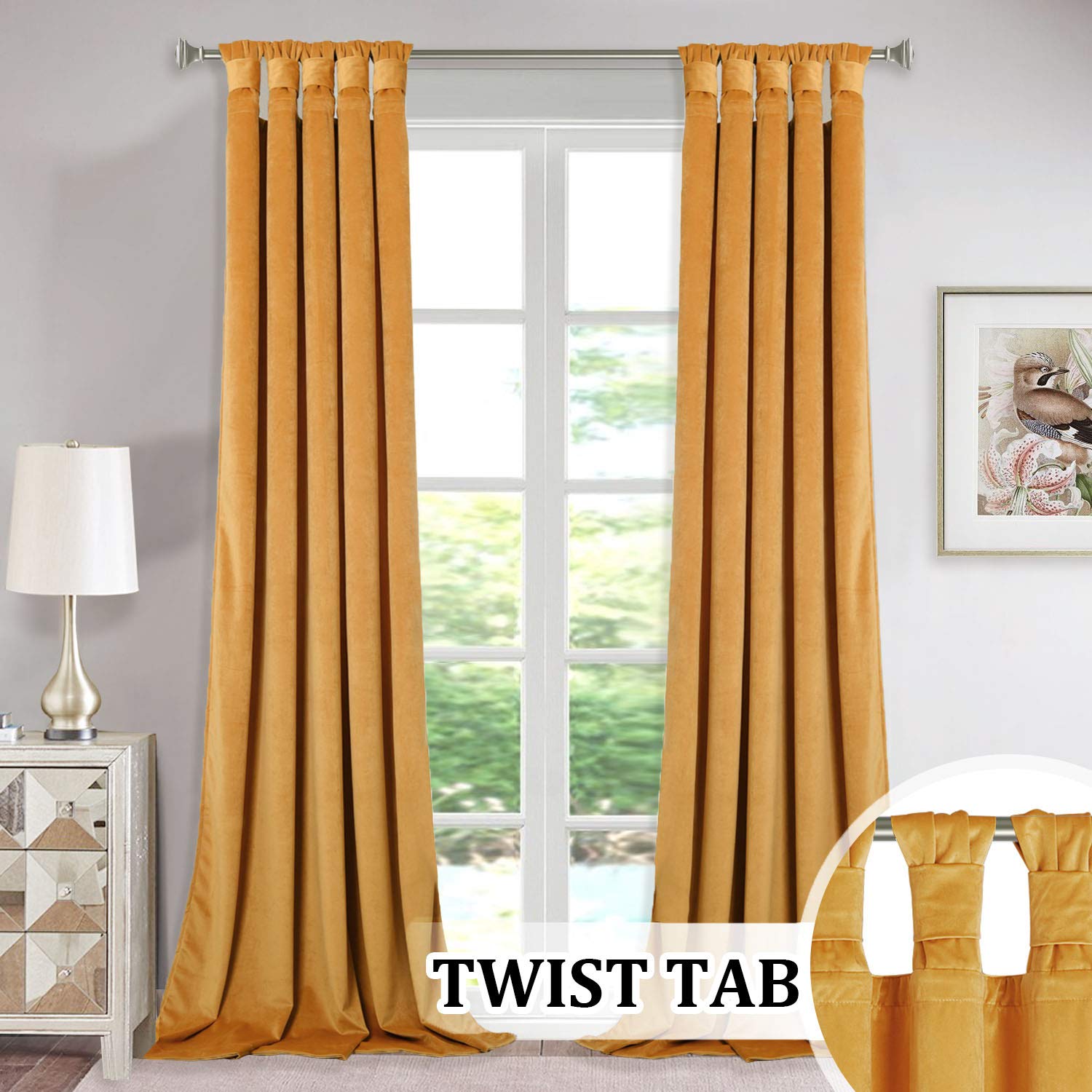 Gold Crushed Velvet Curtains Curtains & Drapes