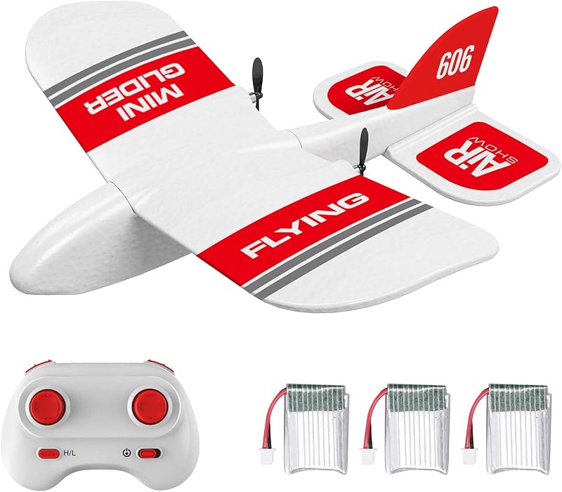GoolRC KF606 RC Plane, 2.4Ghz Remote Control Airplane, EPP Foam Fixed Wing Plane, RTF Ready to Fly Gliding Aircraft Model Toys with 3 Battery for Beginner