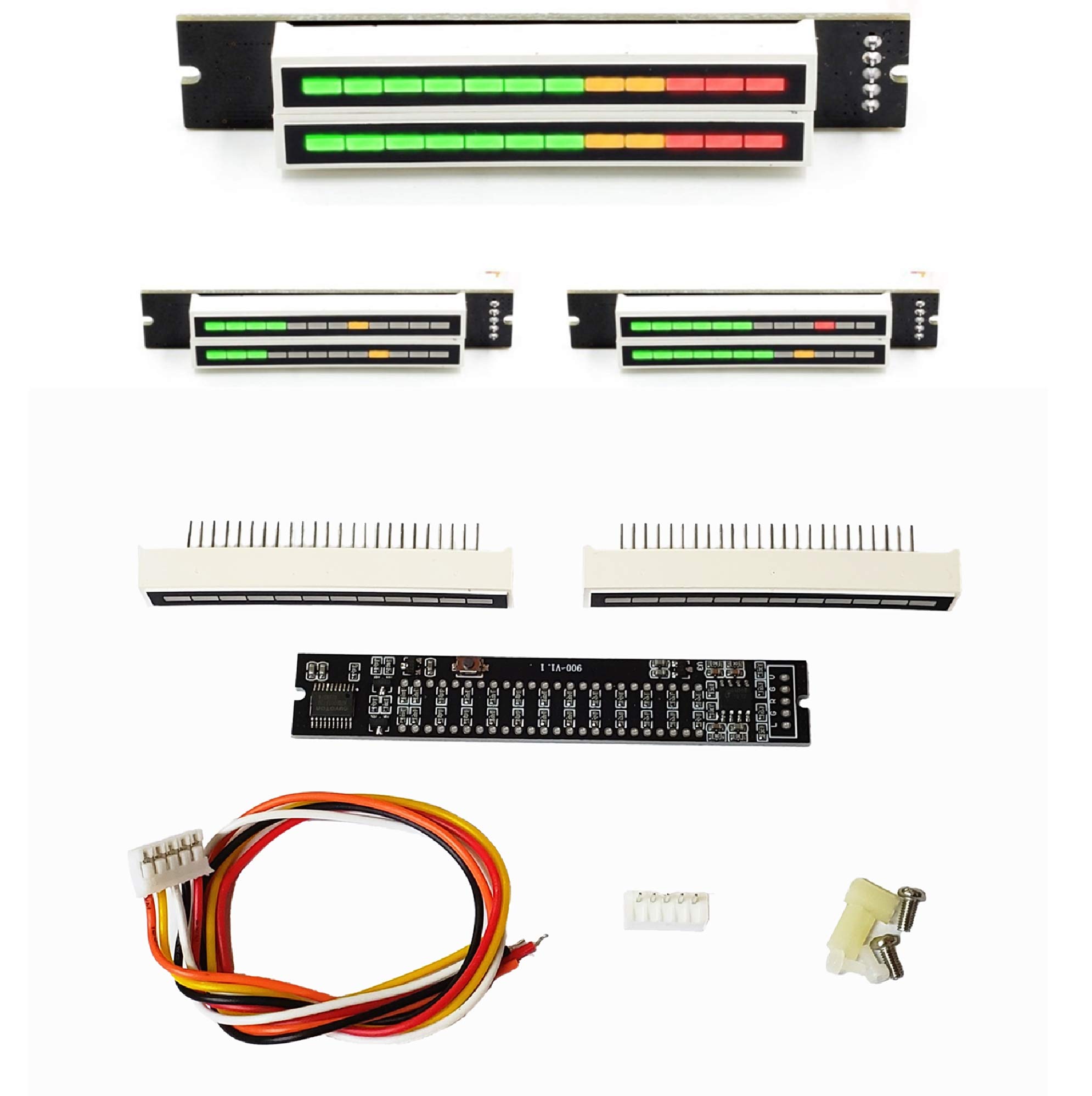 Dual 12 Level Indicator VU Meter Stereo Amplifier Adjustable Light