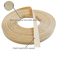 Vista 5 de Tira de bandas de borde de chapa de madera de abedul de 1/2 pulgada x 50 pies, sin planchar, borde de chapa de madera enrollado con adhesivo